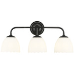 Dorinda Bathroom Vanity Light - Matte Black / Opal