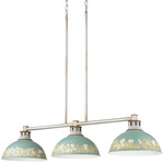 Kinsley Linear Pendant - Galvanized Steel / Antique Teal