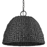 Rue Outdoor Pendant - Natural Black / Silken Black Wicker