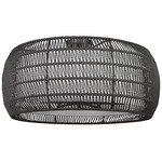 Everly Semi Flush Ceiling Light - Matte Black / Black Rattan