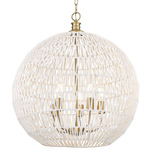 Florence Pendant - Brushed Champagne Brass / White