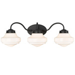 Ingalls Bathroom Vanity Light - Matte Black / Vintage Milk