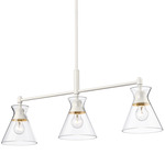 Malta Linear Pendant - Matte White / Clear