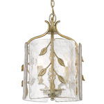 Calla Pendant - White Gold / Clear Hammered Glass