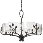 Calla Chandelier - Black / Clear Hammered Glass