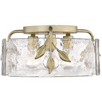 Calla Ceiling Light Fixture - White Gold / Clear Hammered Glass
