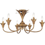 Lillianne Semi Flush Ceiling Light - Heirloom Gold