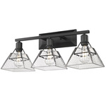 Kepler Bathroom Vanity Light - Matte Black / Clear Water