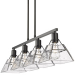 Kepler Linear Pendant - Matte Black / Clear Water