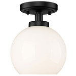 Galveston Ceiling Light Fixture - Matte Black / Vintage Milk