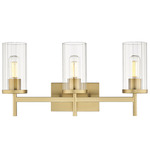 Winslett Bathroom Vanity Light - Brushed Champagne Brass / Clear Ribbed