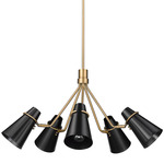 Reeva Chandelier - Modern Brass / Matte Black