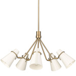 Reeva Chandelier - Modern Brass / Glossy Ecru