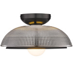 Crawford Ceiling Light Fixture - Matte Black / Retro Prism Glass