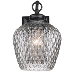 Adeline Wall Sconce - Matte Black / Clear