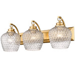 Adeline Bathroom Vanity Light - Brushed Gold / Clear