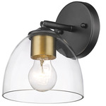 Roxie Wall Sconce - Matte Black/Champagne Bronze / Clear