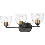 Roxie Bathroom Vanity Light - Matte Black / Brushed Champagne Brass / Clear