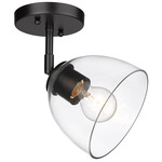 Roxie Semi Flush Ceiling Light - Matte Black / Clear