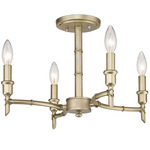 Cambay Semi Flush Ceiling Light - White Gold