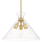 Malta Pendant - Brushed Champagne Brass / Clear