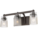 Travers Bathroom Vanity Light - Rubbed Bronze / Clear Frosted