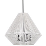 Valentina 4-Light Pendant - Matte Black / Bleached White Raphia
