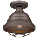 Bartlett Outdoor Semi Flush Ceiling Light - Textured Bronze