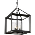 Smyth Convertible 3-Light Chandelier - Matte Black / Clear