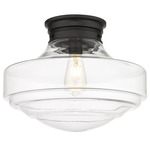 Ingalls Semi Flush Ceiling Fixture - Matte Black / Clear