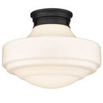 Ingalls Semi Flush Ceiling Fixture - Matte Black / Vintage Milk