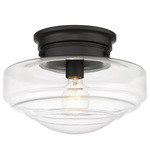 Ingalls Semi Flush Ceiling Fixture - Matte Black / Clear