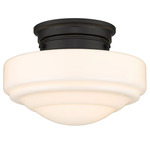 Ingalls Semi Flush Ceiling Fixture - Matte Black / Vintage Milk