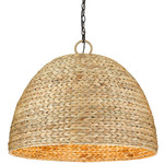 Rue Pendant - Matte Black / Woven Sweet Grass