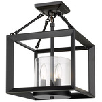 Smyth Convertible Semi Flush Ceiling Light - Matte Black / Clear