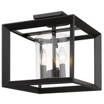 Smyth Semi Flush Ceiling Light - Matte Black / Clear