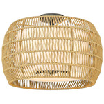 Everly Semi Flush Ceiling Light - Matte Black / Natural Rattan