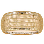 Everly Semi Flush Ceiling Light - Matte Black / Natural Rattan