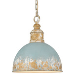Alison Pendant - Vintage Gold / Antique Teal