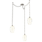 Ellisse Diamond Chain Swag Chandelier - Beige Silver / Optic Amber