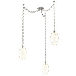Ellisse Oval Chain Swag Chandelier - Beige Silver / Optic Amber