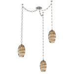 Ellisse Diamond Chain Swag Chandelier - Beige Silver / Optic Bronze