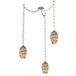 Ellisse Oval Chain Swag Chandelier - Beige Silver / Optic Bronze