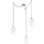 Ellisse Diamond Chain Swag Chandelier - Beige Silver / Optic Clear