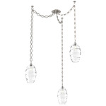 Ellisse Oval Chain Swag Chandelier - Beige Silver / Optic Clear