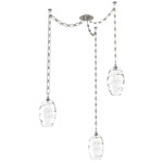 Ellisse Rectangular Chain Swag Chandelier - Beige Silver / Optic Clear