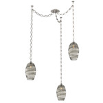 Ellisse Diamond Chain Swag Chandelier - Beige Silver / Optic Smoke