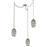 Ellisse Oval Chain Swag Chandelier - Beige Silver / Optic Smoke