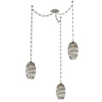 Ellisse Rectangular Chain Swag Chandelier - Beige Silver / Optic Smoke