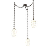 Ellisse Diamond Chain Swag Chandelier - Flat Bronze / Optic Amber